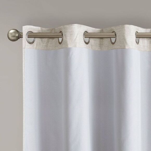 SunSmart - Set of 2 (84"x40") Aberdeen Faux Silk Blackout Cur Ivory - Picture 4 of 5